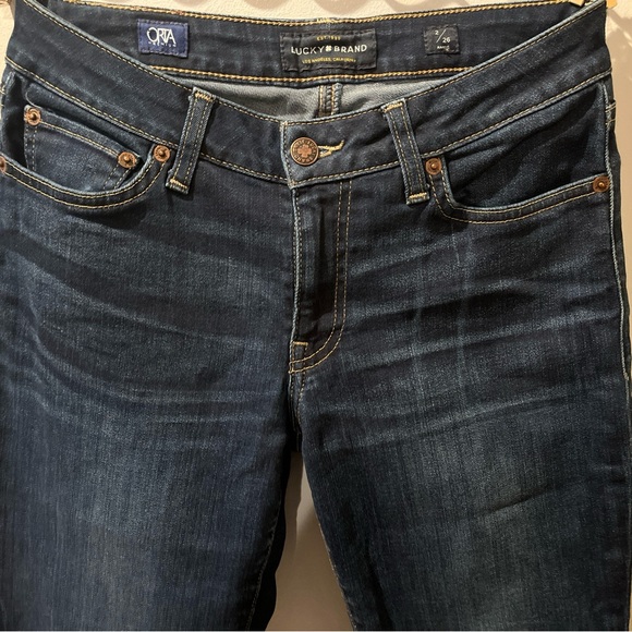 Lucky Brand Orta Premium 2/26A Brooke Legging Distressed Dark Wash Skinny Jeans - Picture 2 of 7